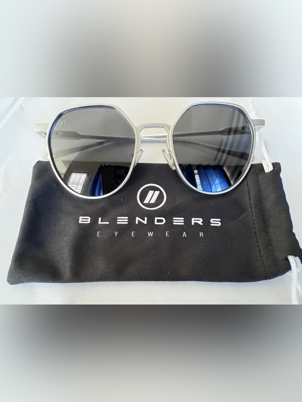 Blenders Men’s Silver Frame Sunglasses with Gray Lenses